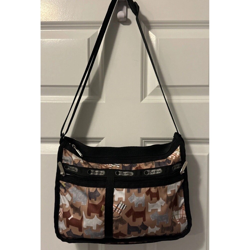 Le Sportsac Scottie Dog Terrier Expandable Bag Purse Crossbody Strap 13 x 10
